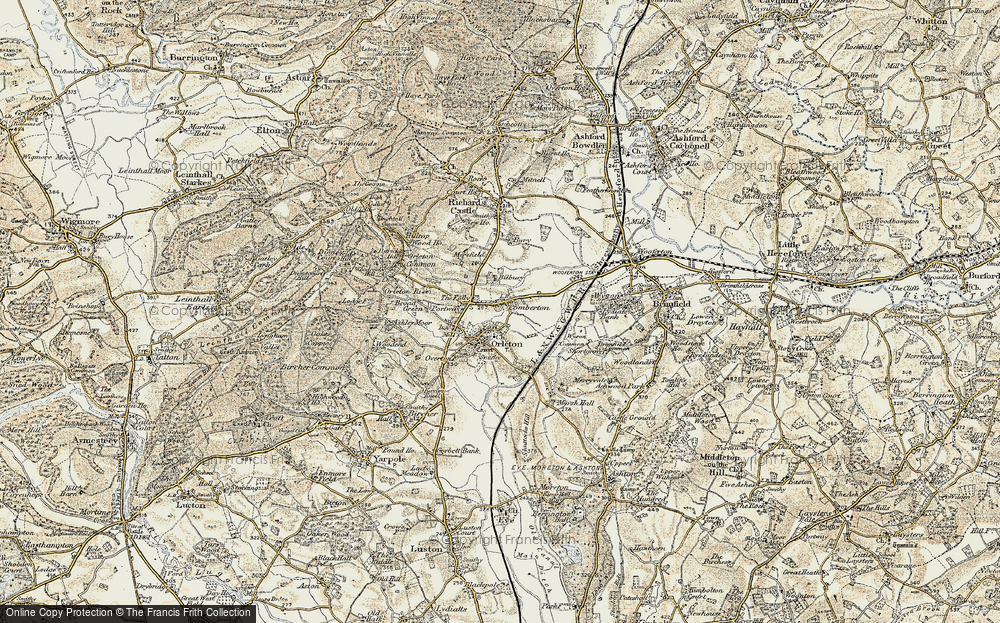 Old Map of Historic Map covering Portway in 1901-1902