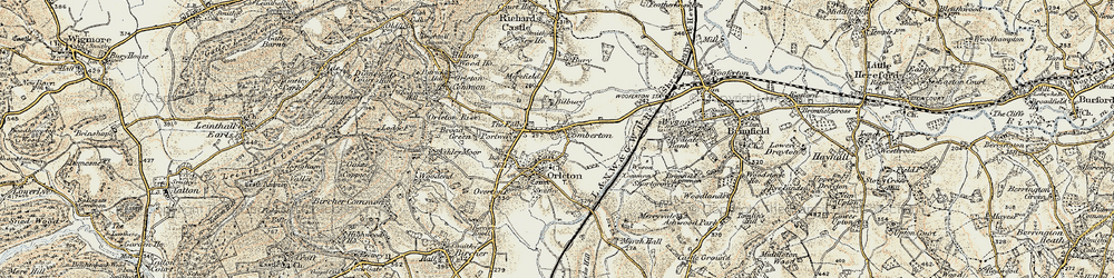 Old map of Comberton in 1901-1902