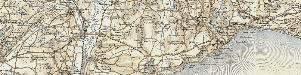 Old map of Combpyne in 1899