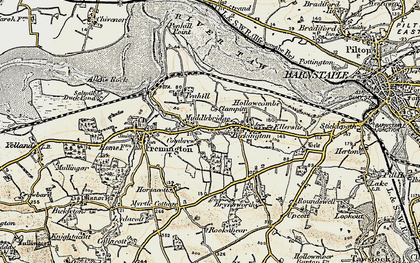 Old map of Combrew in 1900