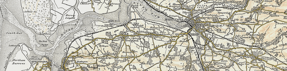 Old map of Combrew in 1900