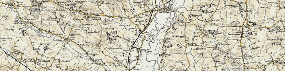 Old map of Eaton Dovedale in 1902