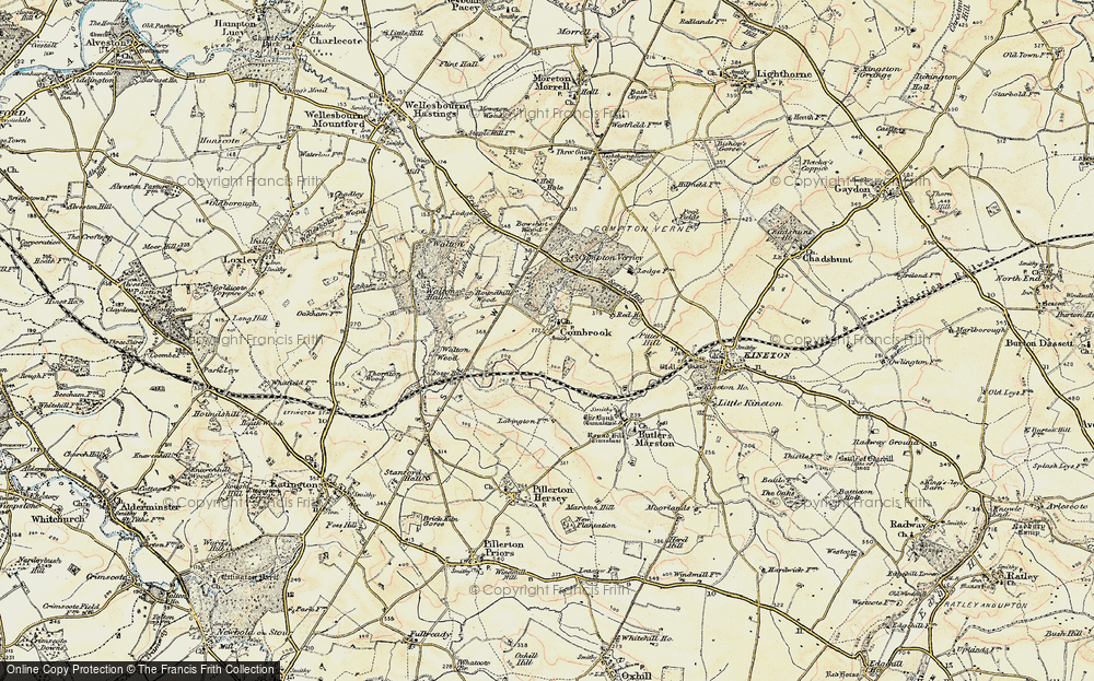Old Map of Historic Map covering Compton Verney in 1899-1901