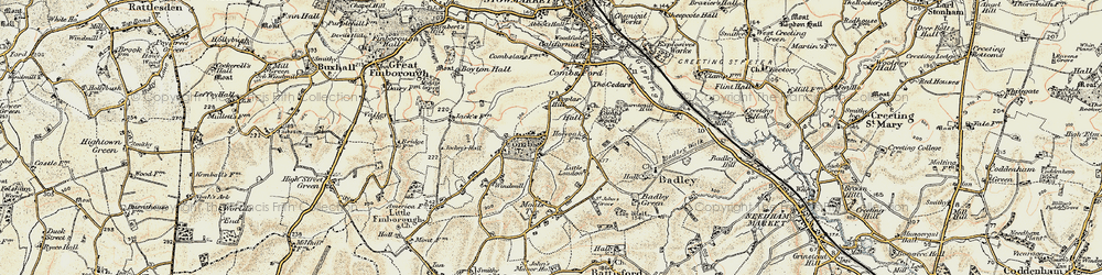 Old map of Combs in 1899-1901