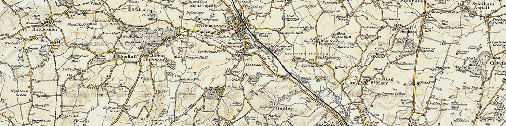 Old map of Combs Ford in 1899-1901