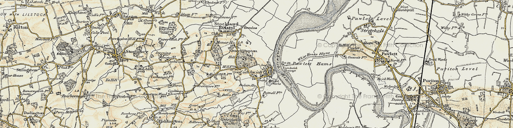 Old map of Combwich in 1898-1900
