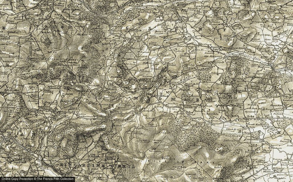 Old Map of Historic Map covering Bandodle in 1908-1909