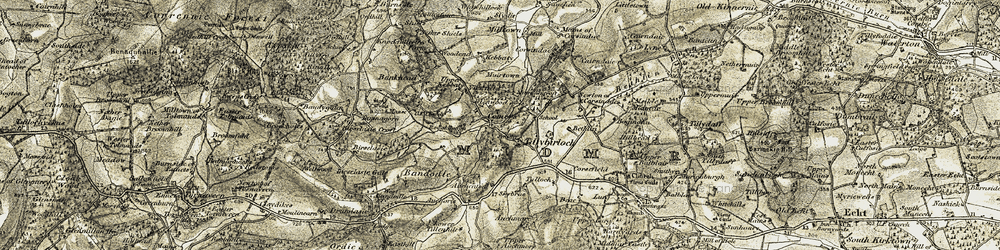 Old map of Tillybirloch in 1908-1909