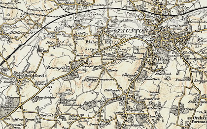 Old map of Comeytrowe in 1898-1900