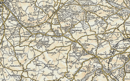 Old map of Comford in 1900