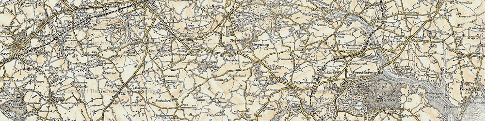 Old map of Comford in 1900