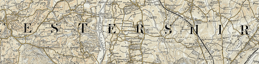 Old map of Comhampton in 1901-1902
