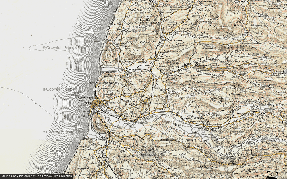 Old Map of Historic Map covering Afon Clarach in 1901-1903