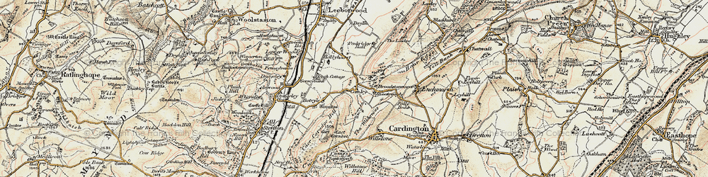 Old map of Comley in 1902-1903
