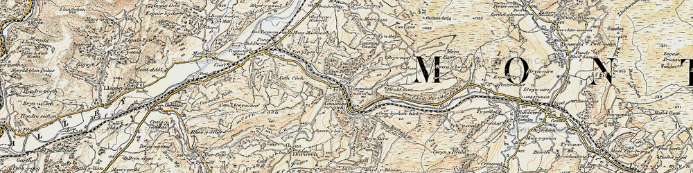 Old map of Briwnant in 1902-1903