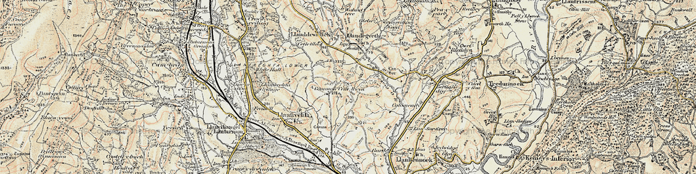 Old map of Common Cefn-llwyn in 1899-1900
