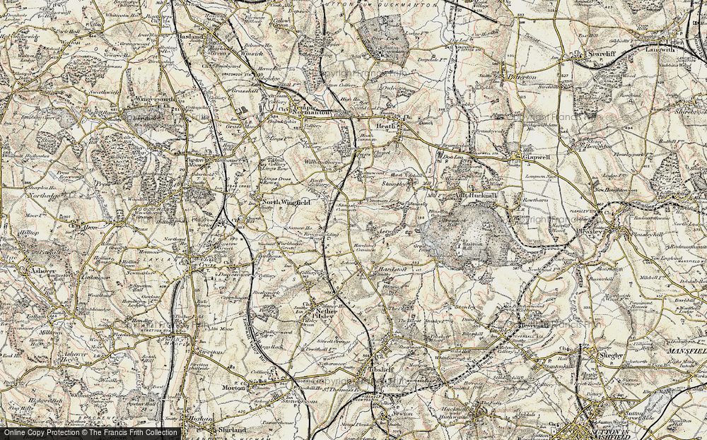 Old Map of Historic Map covering Broomridding Wood in 1902-1903