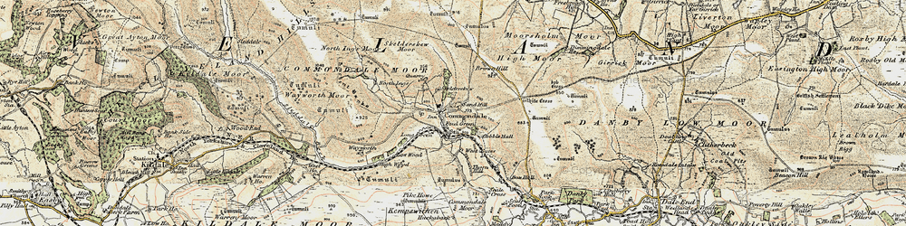 Old map of Commondale in 1903-1904