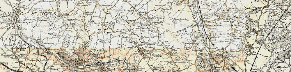 Old map of Commonwood in 1897-1898