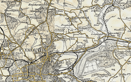 Old map of Compton in 1899-1900
