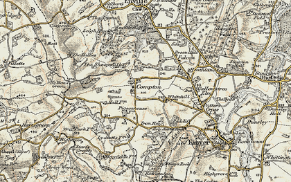 Old map of Compton in 1901-1902