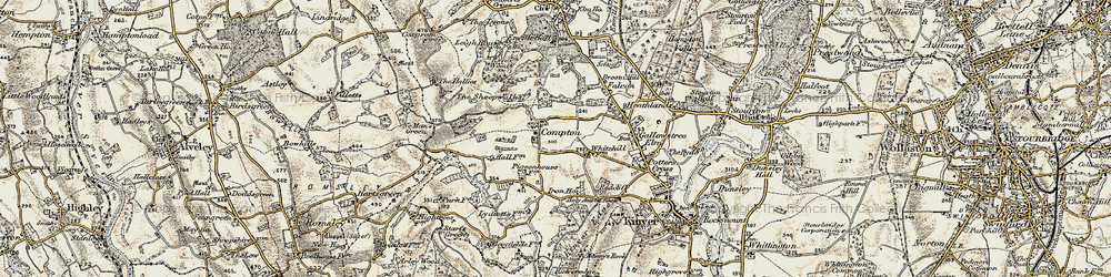 Old map of Compton in 1901-1902