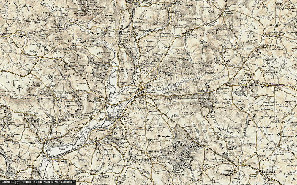 Old Map of Historic Map covering Ashbourne Green in 1902