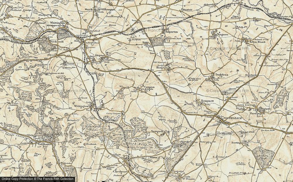 Old Map of Compton Abdale, 1898-1900 in 1898-1900