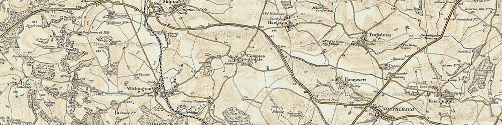 Old map of Compton Abdale in 1898-1900