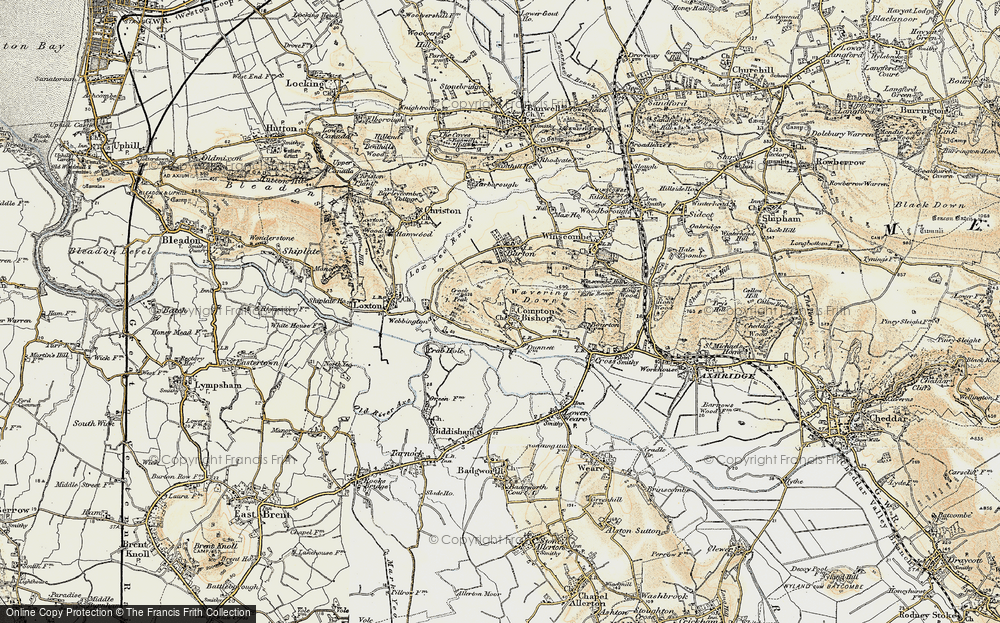 Old Map of Compton Bishop, 1899-1900 in 1899-1900