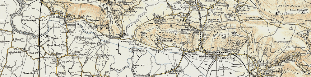 Old map of Compton Bishop in 1899-1900