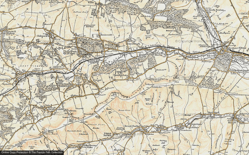 Old Map of Compton Chamberlayne, 1897-1899 in 1897-1899