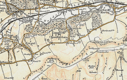 Old map of Compton Chamberlayne in 1897-1899