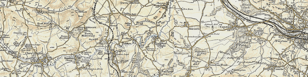Old map of Compton Dando in 1899