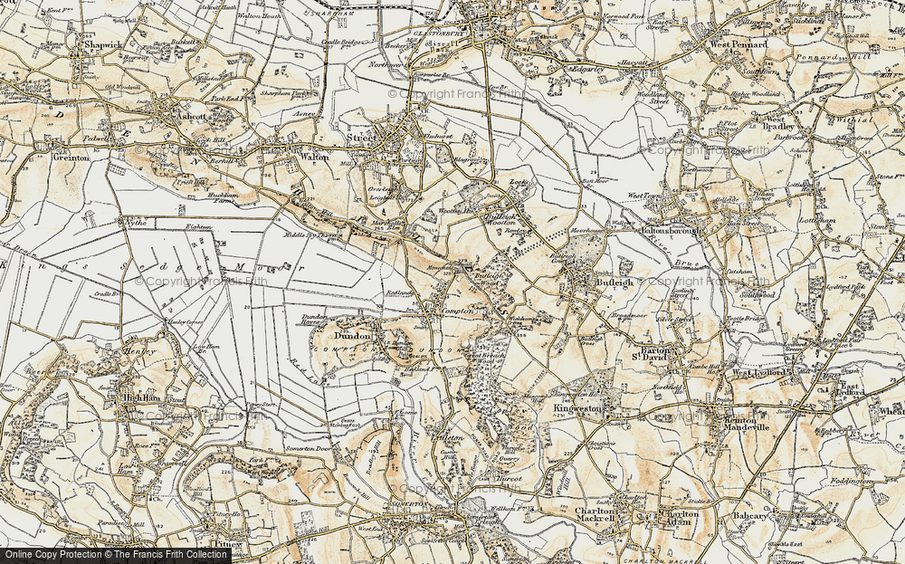 Old Map of Historic Map covering Butleigh Wood in 1899