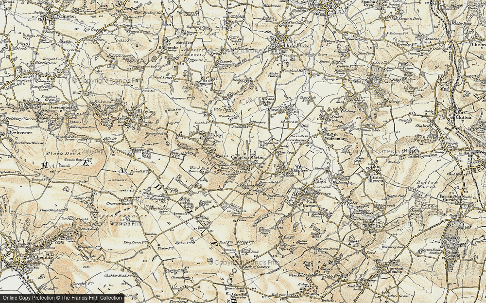 Old Map of Compton Martin, 1899 in 1899
