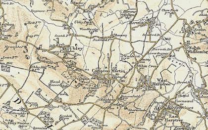 Old map of Compton Martin in 1899