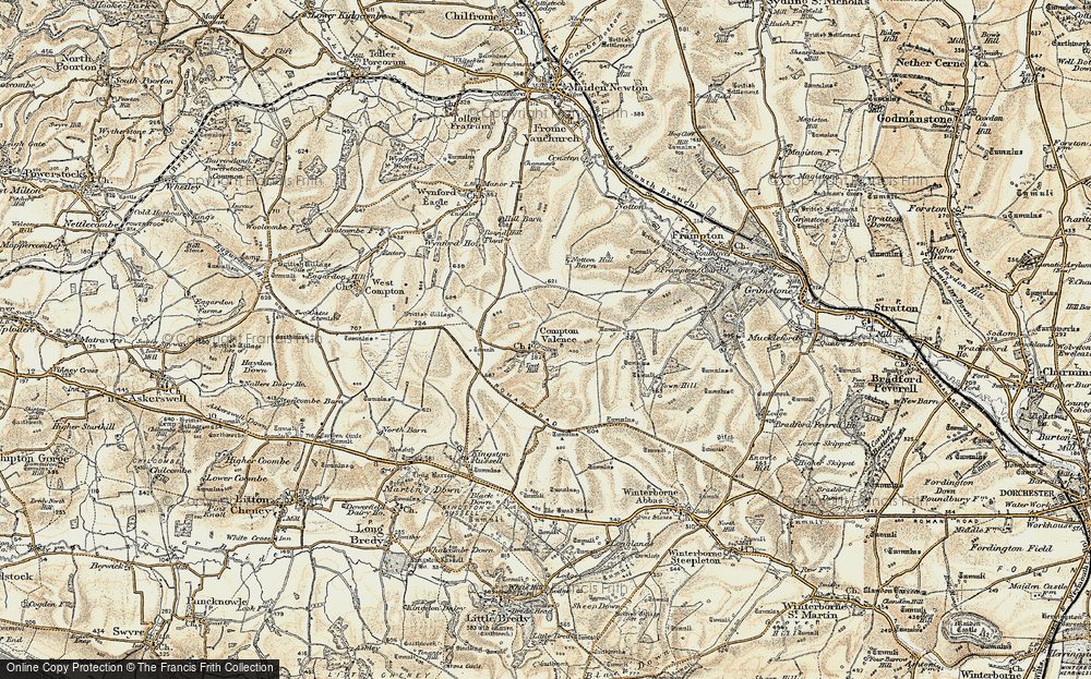 Old Map of Compton Valence, 1899 in 1899