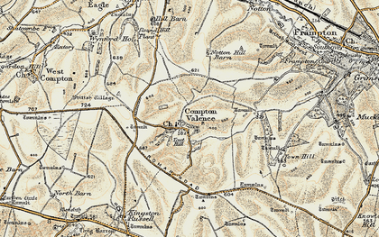 Old map of Compton Valence in 1899