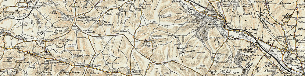 Old map of Compton Valence in 1899
