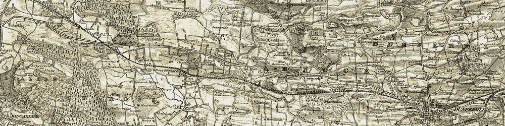 Old map of Comrie in 1904-1906