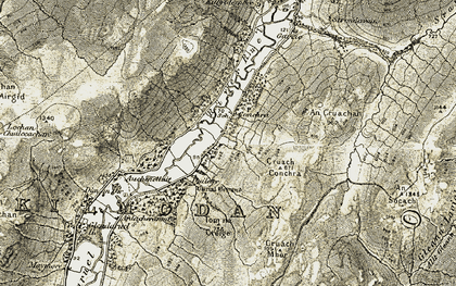 Old map of Conchra in 1906-1907