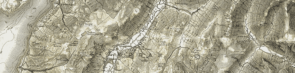 Old map of Conchra in 1906-1907