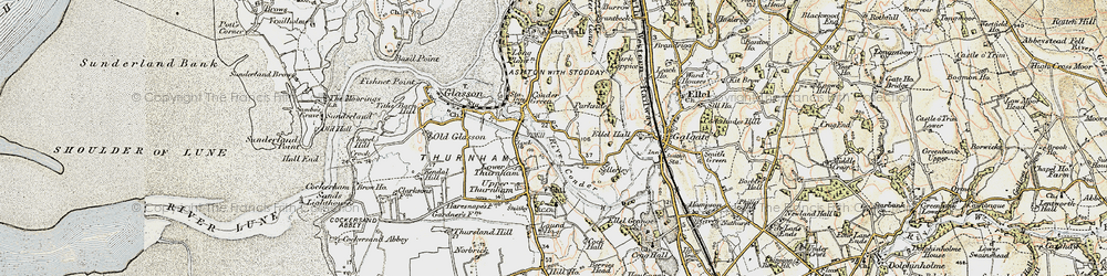 Old map of Conder Green in 1903-1904