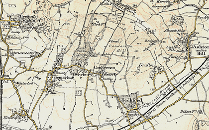 Old map of Bredon Hill in 1899-1901