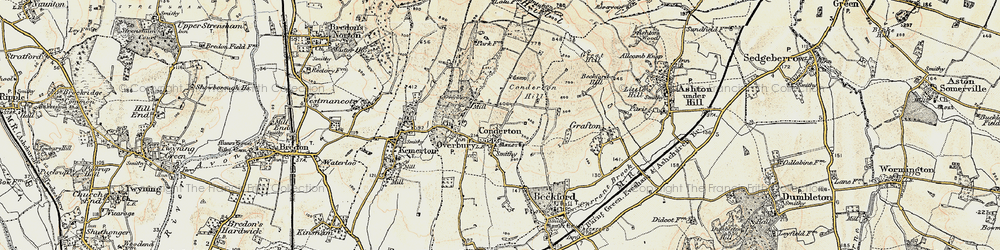 Old map of Bredon Hill in 1899-1901