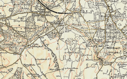 Old map of Coney Hall in 1897-1902