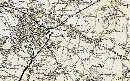 Old map of Coney Hill in 1898-1900
