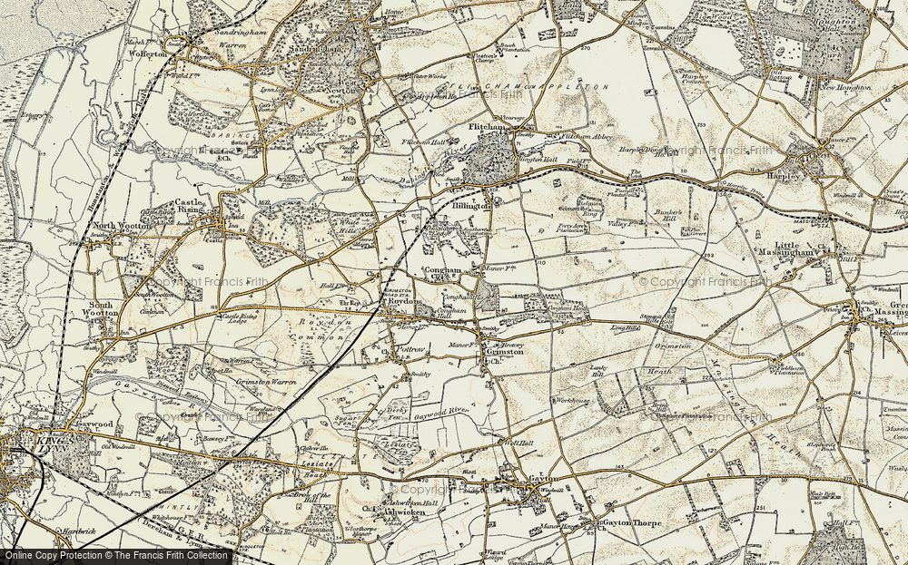 Old Map of Congham, 1901-1902 in 1901-1902