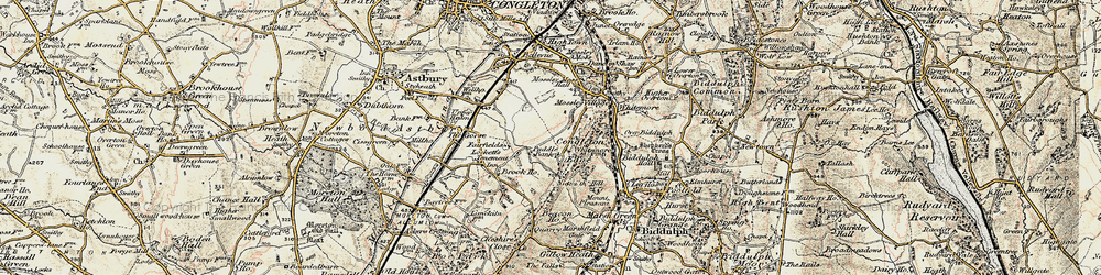 Old map of Congleton Edge in 1902-1903